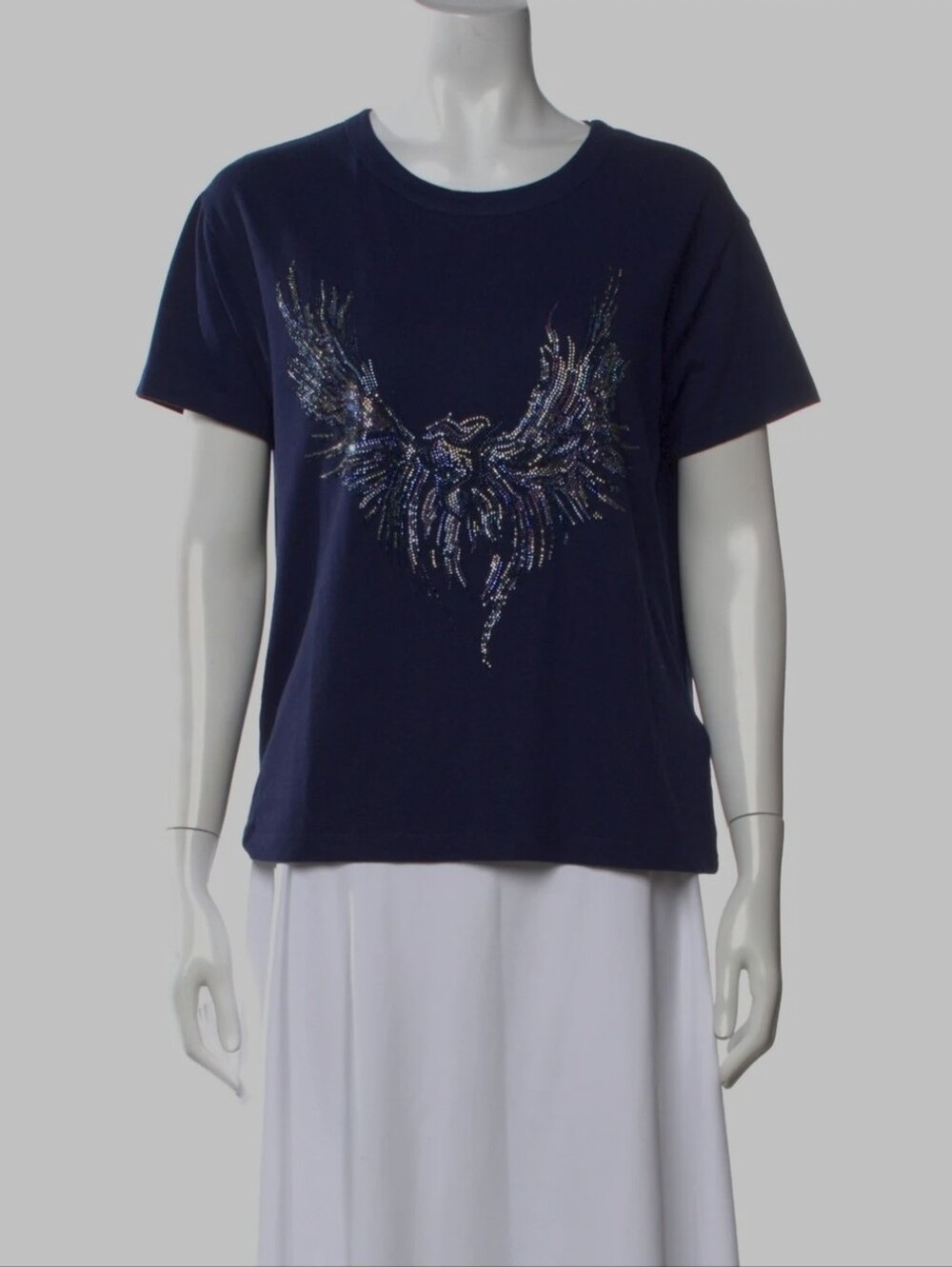 RARE NWOT Zadig & Voltaire Marta Eagle Strass Diamanté Embellished Graphic Tee M